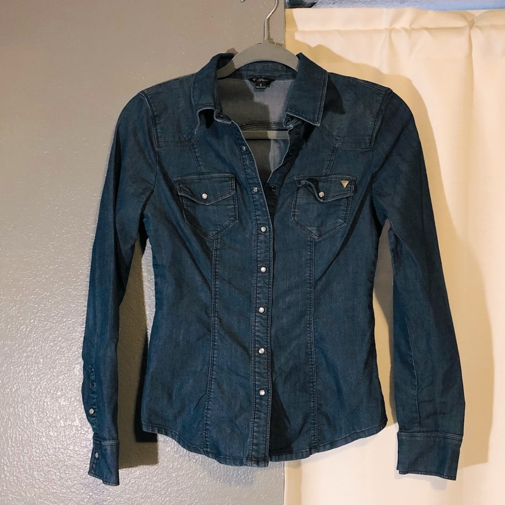 Guess denim long sleeve shirt